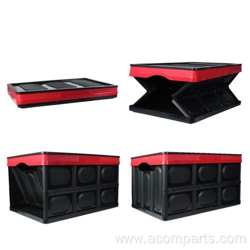Practical portable folding car storage box with lid